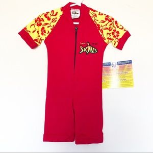 Hawaii Flowers Rashguard 1Piece Swim SPF 100 sz 2